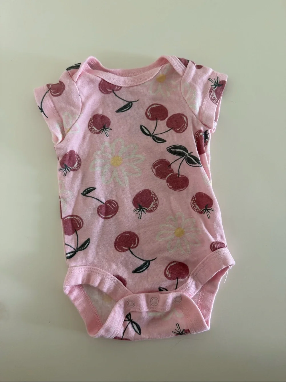 Pink Cherry & Daisy Infant Onesie